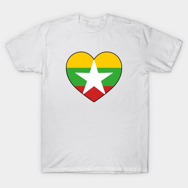 Heart - Myanmar T-Shirt by Tridaak
